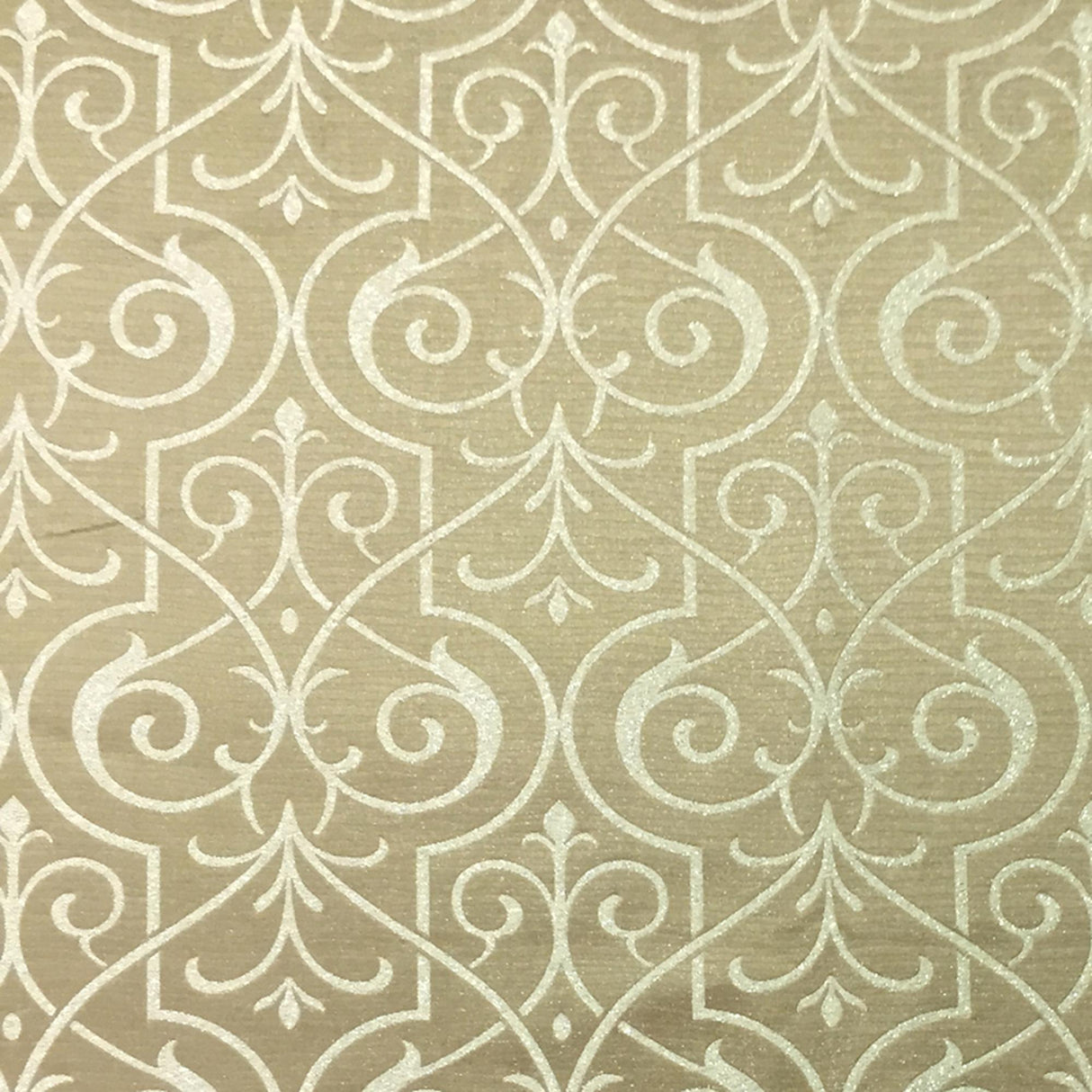 Royce Fabric Damask Metallic Fabric - Stone/Silver Damask, 55" Width (1 Yard)