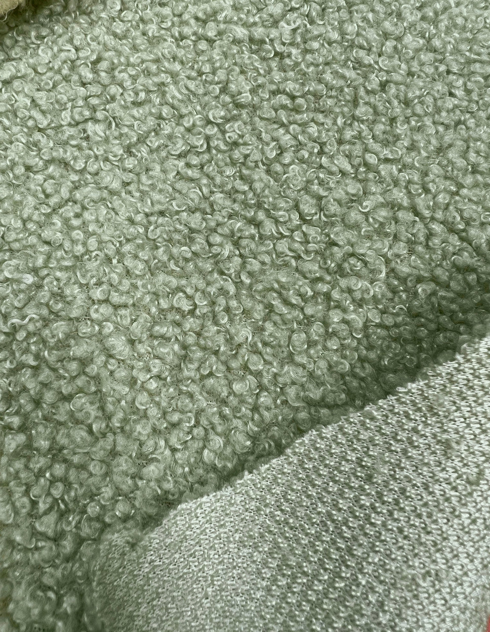 Heavy Polyester Mechanical Stretch Soft Faux Sherpa Fleece Fabric - Sage, Black, Green, Fuchsia, Beige, 59-61" Wide