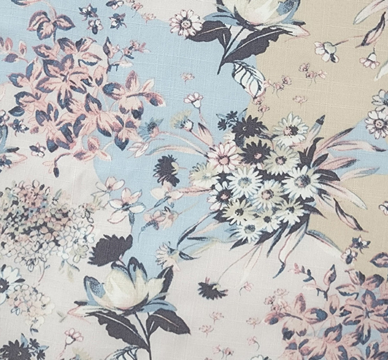 1 Yard Spring Blue Rayon Slub Fabric Lightweight Material for Soft Shirts Skirts Dresses Width 55/58"