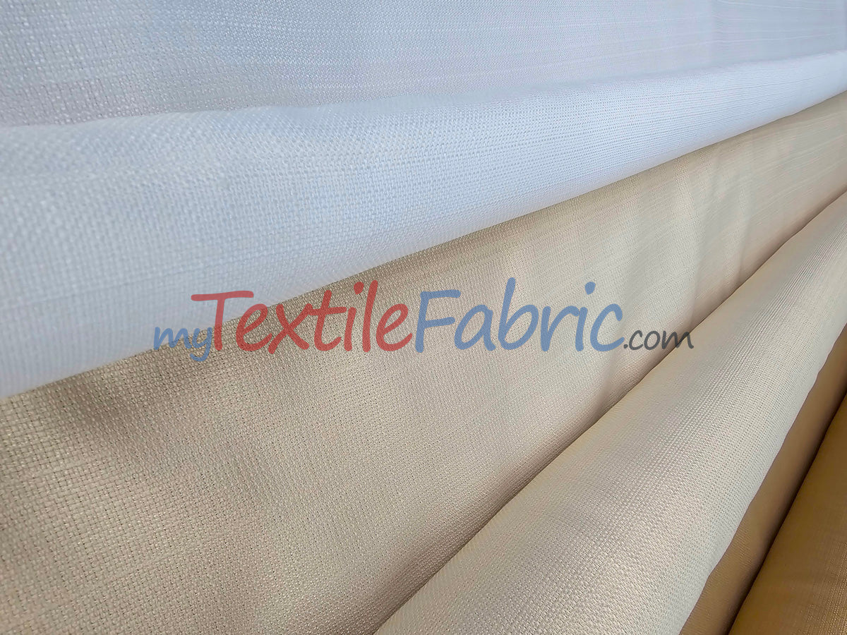 Rustic Linen Polyester Fabric - Faux Linen, 58" Width, 5 Colors (1 Yard)