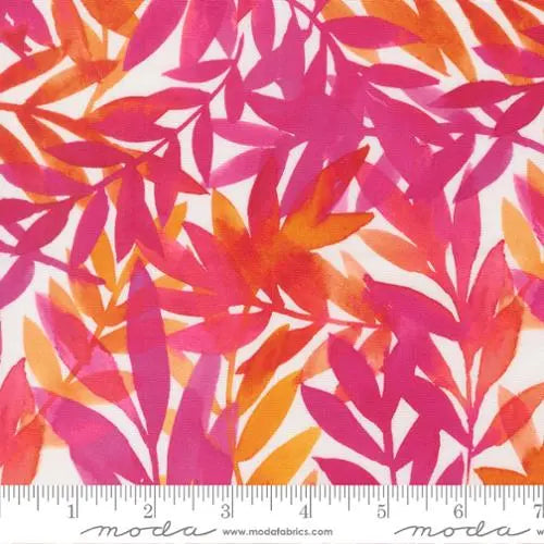 Cotton Leaf Blender Fabric Radiant Pink 44/45"