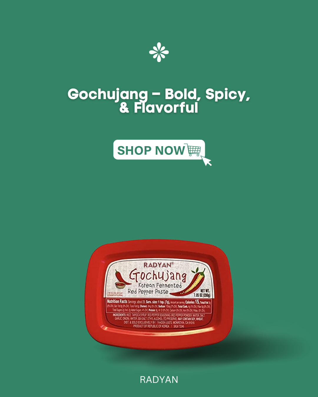 Radyan Gochujang – Bold, Spicy, & Flavorful
