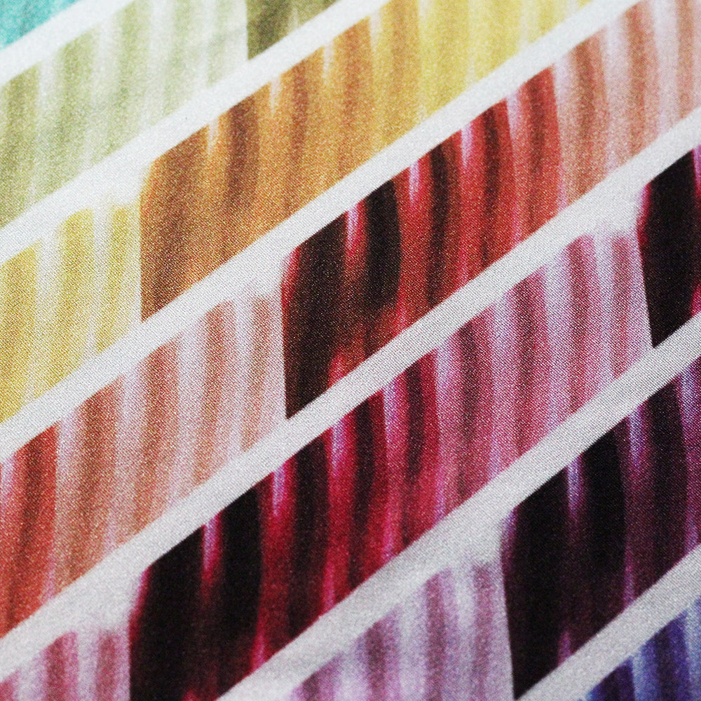 Stained Glass Nylon Spandex Fabric - Rainbow Striped, Brazilian Print, 58/60" Width (1 Yard)