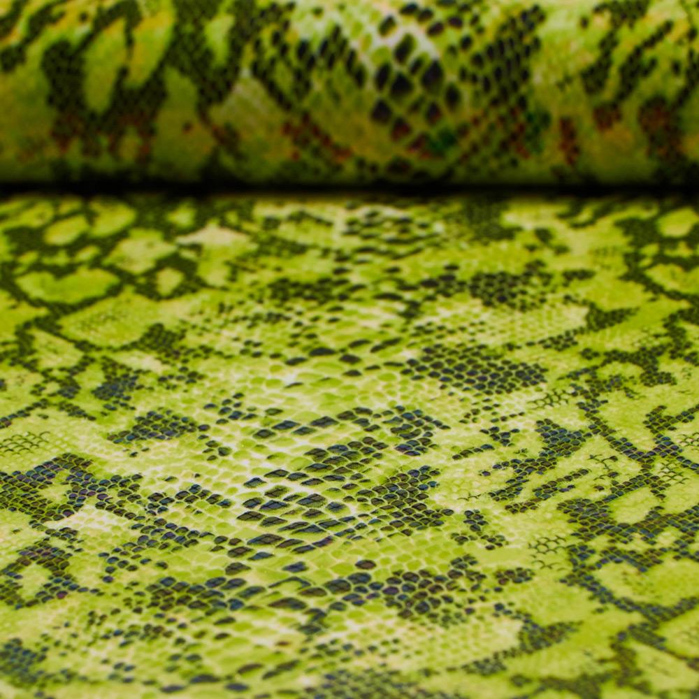 Rattlesnake Foil Printed Polyester Spandex Fabric - Holographic Foil, 4-Way Stretch, 54/56" Width (1 Yard)