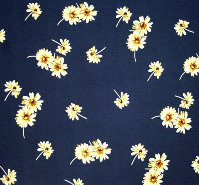 Rayon Crinkle 1D566 100% Rayon Fabric - Navy/Ivory Crinkle Print, 52/54" Width