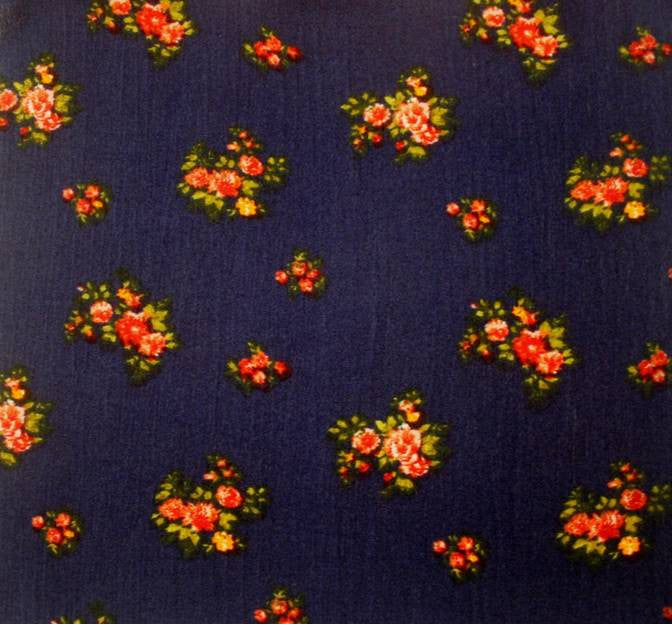 Rayon Crinkle D#1D659 Rayon Fabric - Navy/Red Crinkle, 53/54" Width