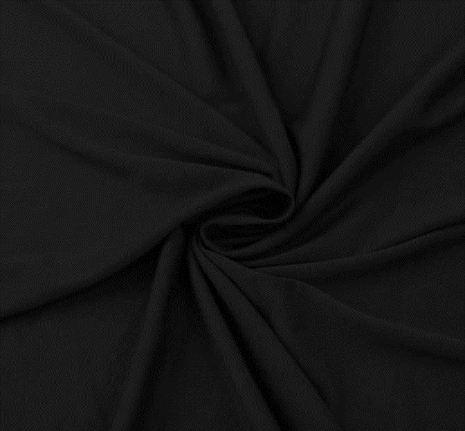 Rayon Spandex Jersey Fabric - Black, 58/60" Width