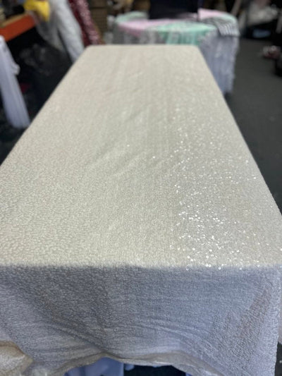 1 Yard Rectangle Sequin Taffeta Tablecloth 55 x 108 Inches Shiny Polyester Linen for Events and Weddings