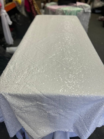 1 Yard Rectangle Sequin Taffeta Tablecloth 55 by 108 Inches Durable Polyester Fabric
