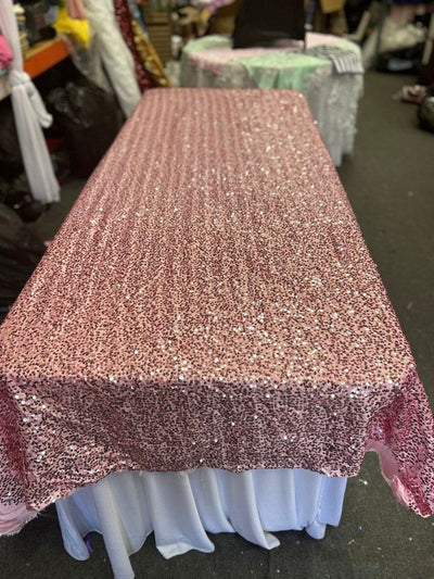 1 Yard Rectangle Sequin Taffeta Tablecloth 55 by 108 Inches Durable Polyester Fabric