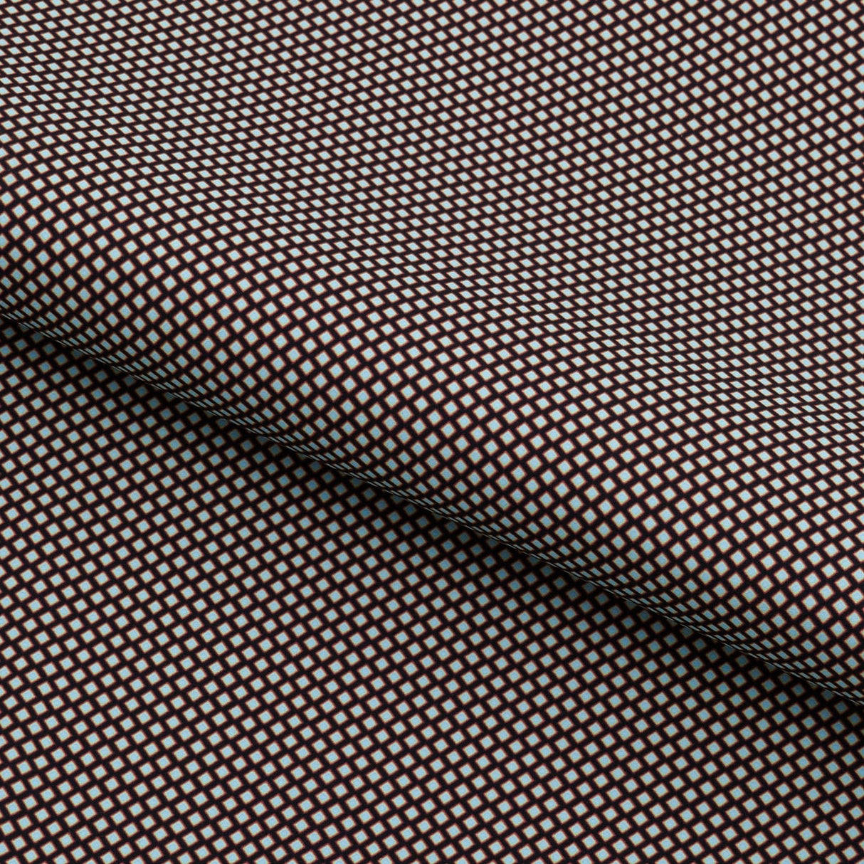 Mini Argyle Printed Recycled Nylon Spandex Fabric - Black/Light Blue Argyle Print, 55/56" Width (1 Yard)