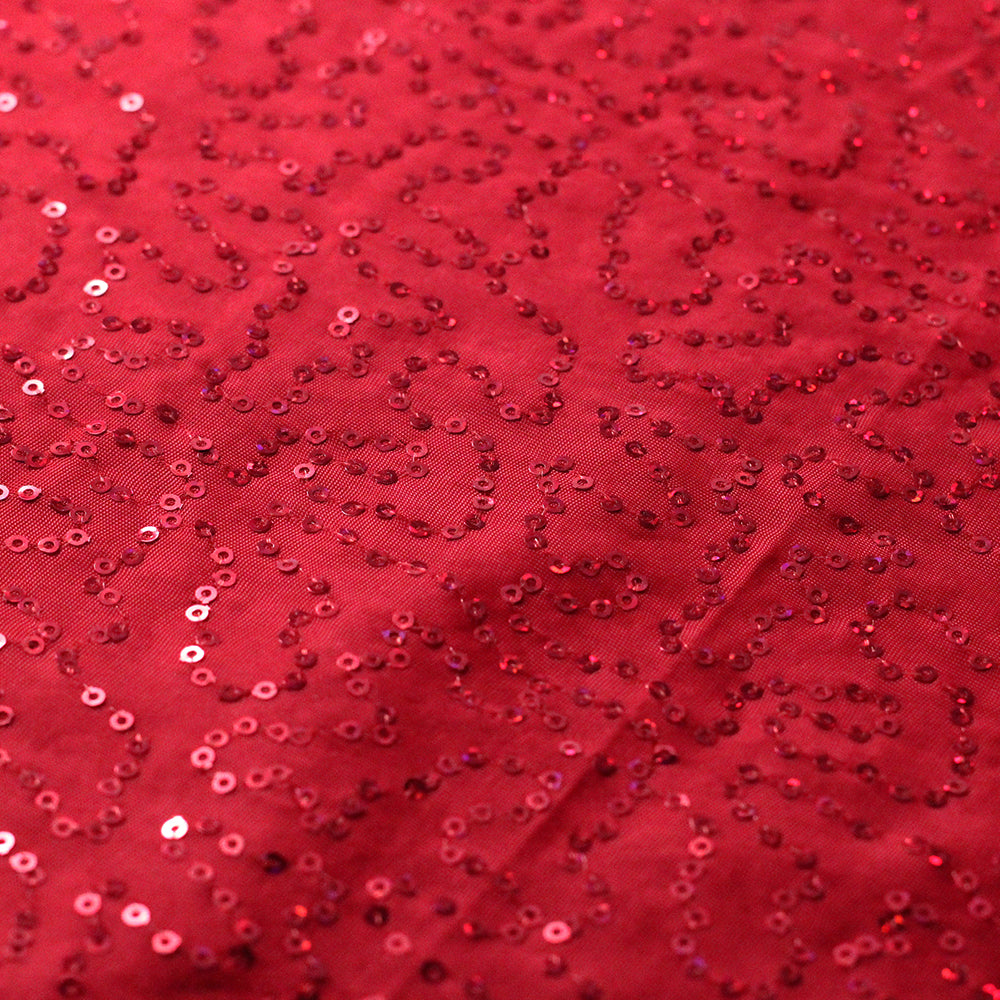 Glitzy Sequins Polyester Spandex Fabric - Multiple Colors, Round Sequins, 58/60" Width, 200 GSM (1 Yard)