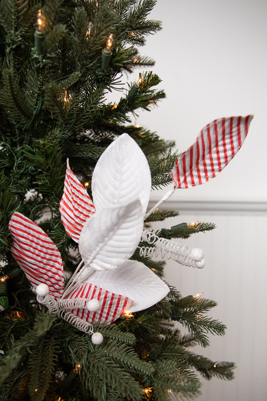 22” Candy Stripe Leaf Spray