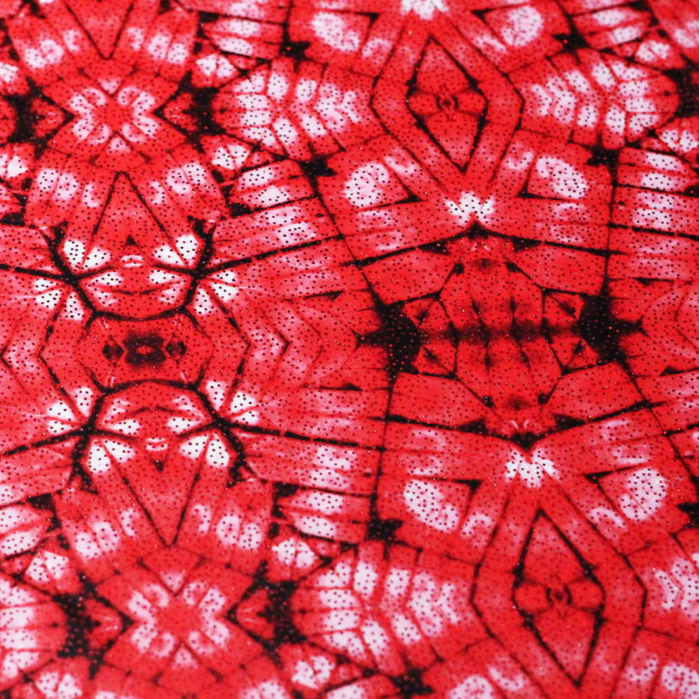 Samurai Polyester Spandex Fabric - Royal Or Red Paper Print, With Or Without Foil, 58-60" Width, 240 GSM (1 Yard)
