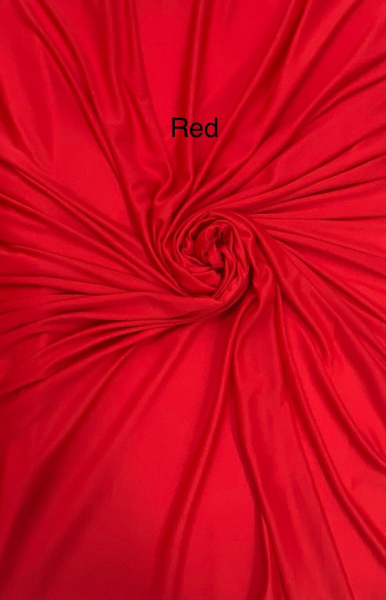 Stretch Lining Polyester Fabric - Red, Matte Soft, 60" Width (1 Yard)