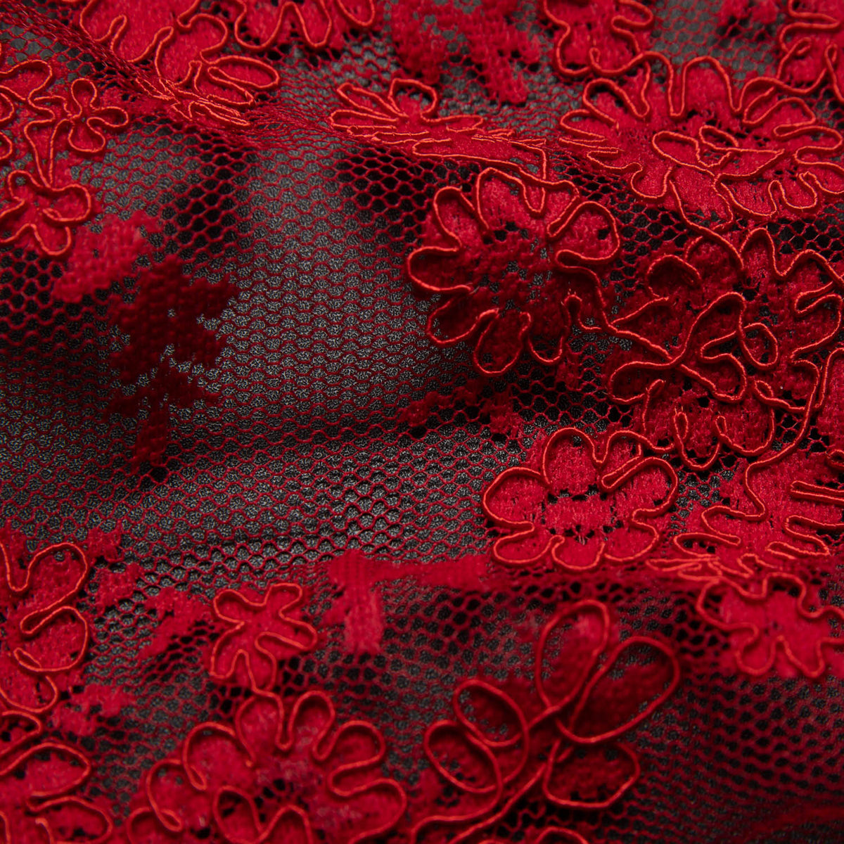 1 Yard Re-Embroidered Lace Fabric Cord Extravagant Floral Design Luxurious