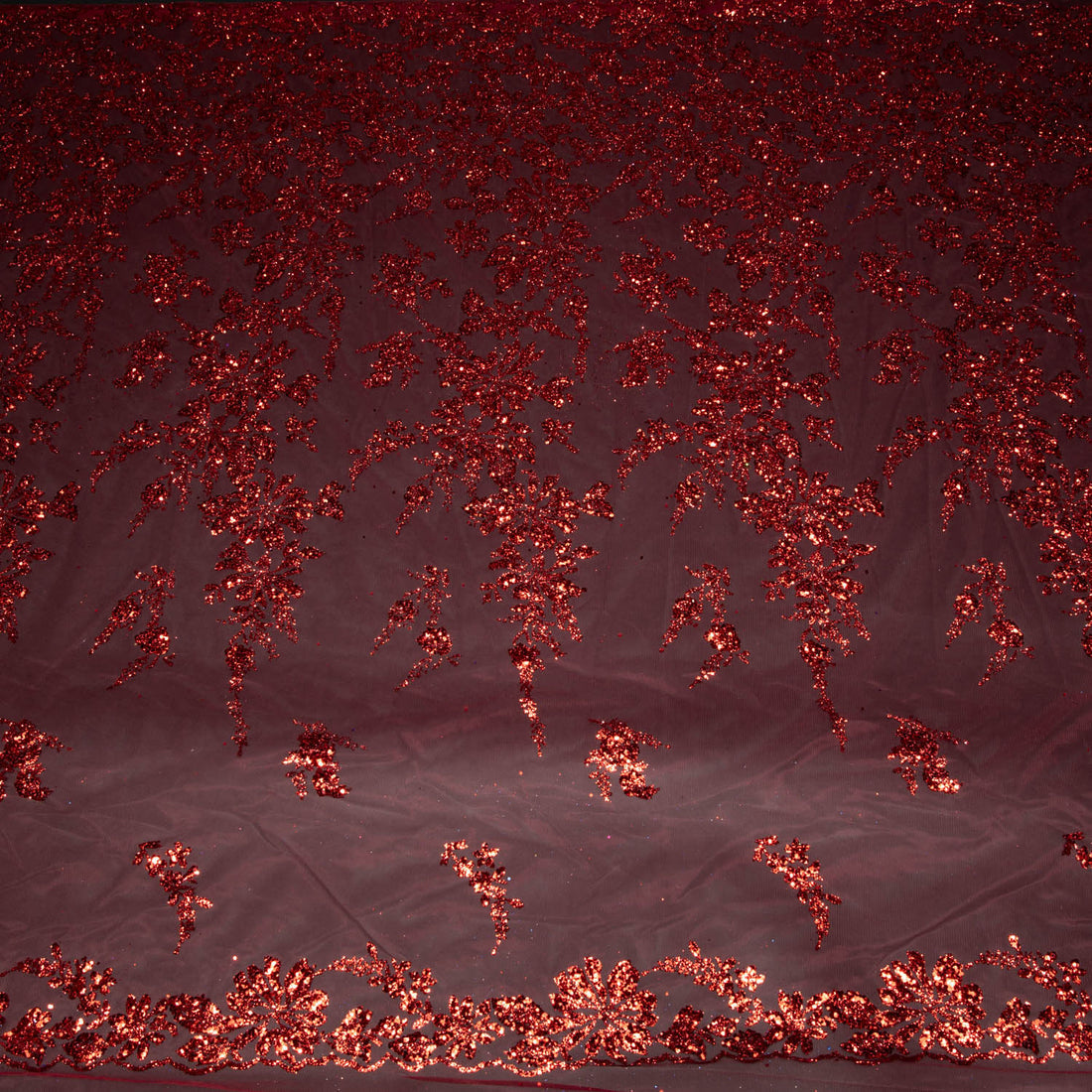 1 Yard 58" Tulle Lace Fabric with Floral Glitter Elegant Mesh Material for Fashion & Crafts