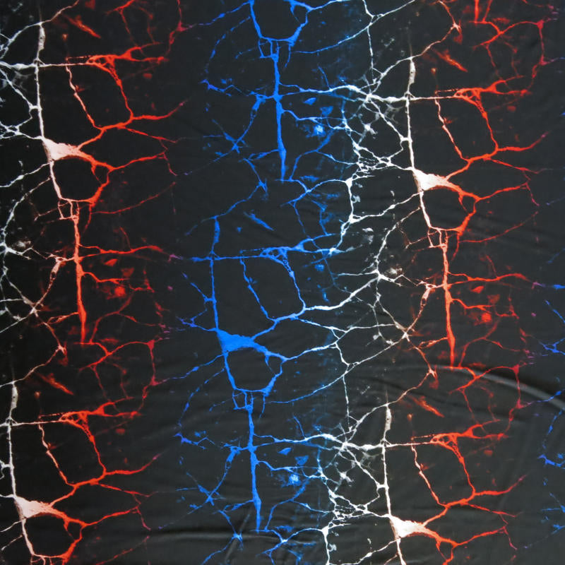 Swim Knit Nylon Spandex Red White Blue Lightning