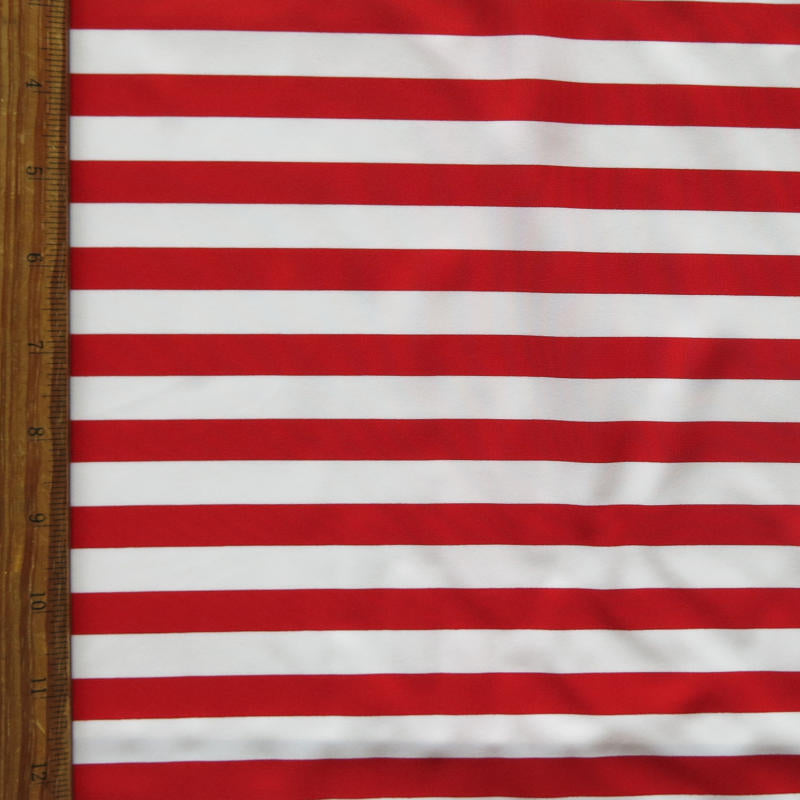 Swim Knit Red and White 1/2" Stripe