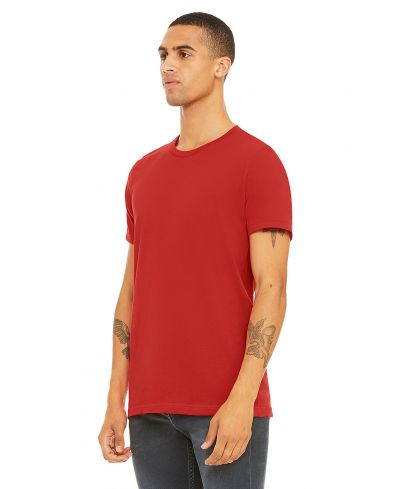 Bella Canvas 3001 Airlume Combed And Ring-Spun Cotton Fabric - Red, Crewneck, Short Sleeve, Unisex (1 Piece)