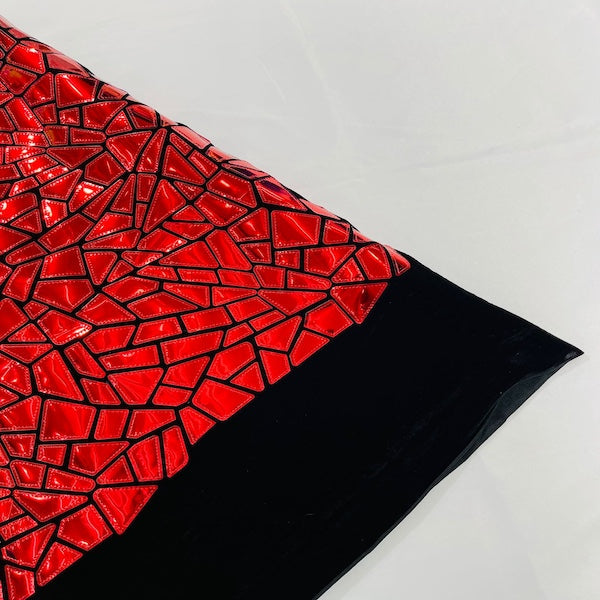 Stretch Velvet Metallic Foil Fabric