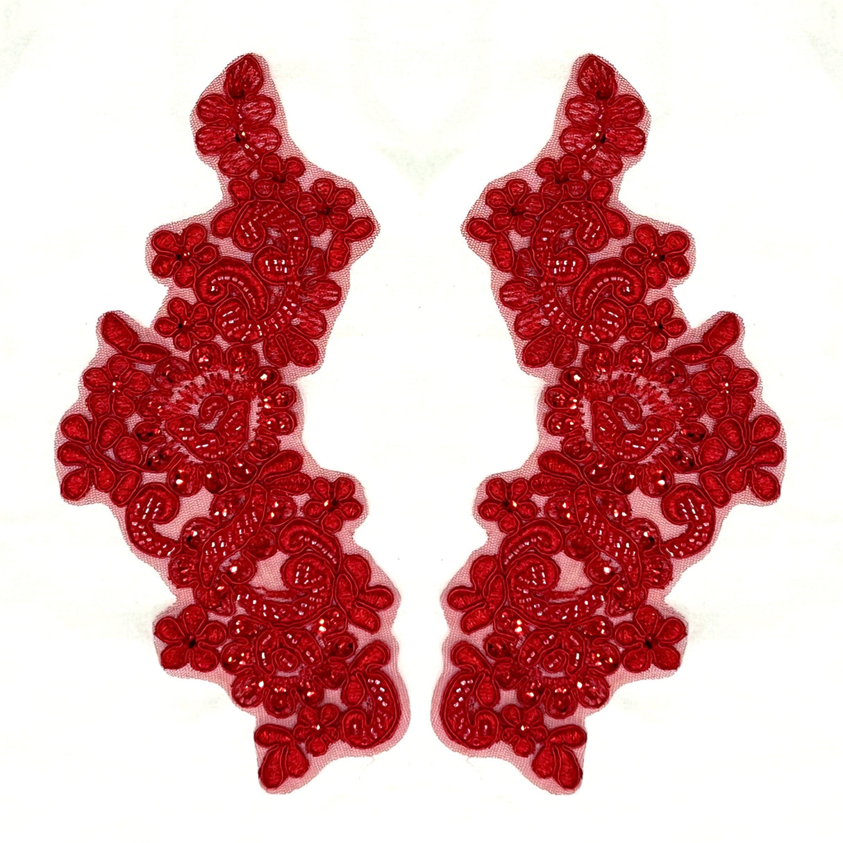Beaded Floral Lace Applique