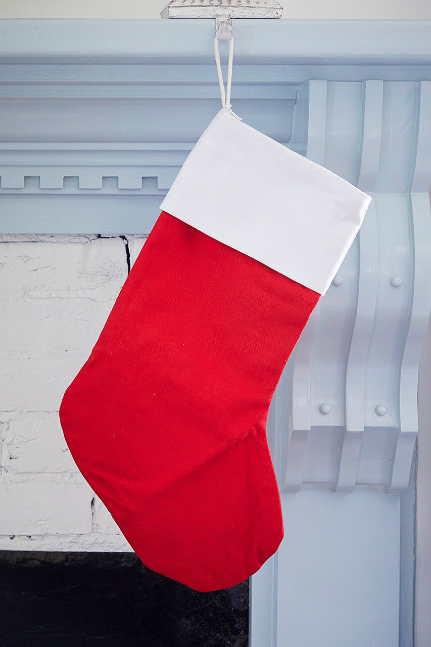 Red Stocking with White Trim Rough