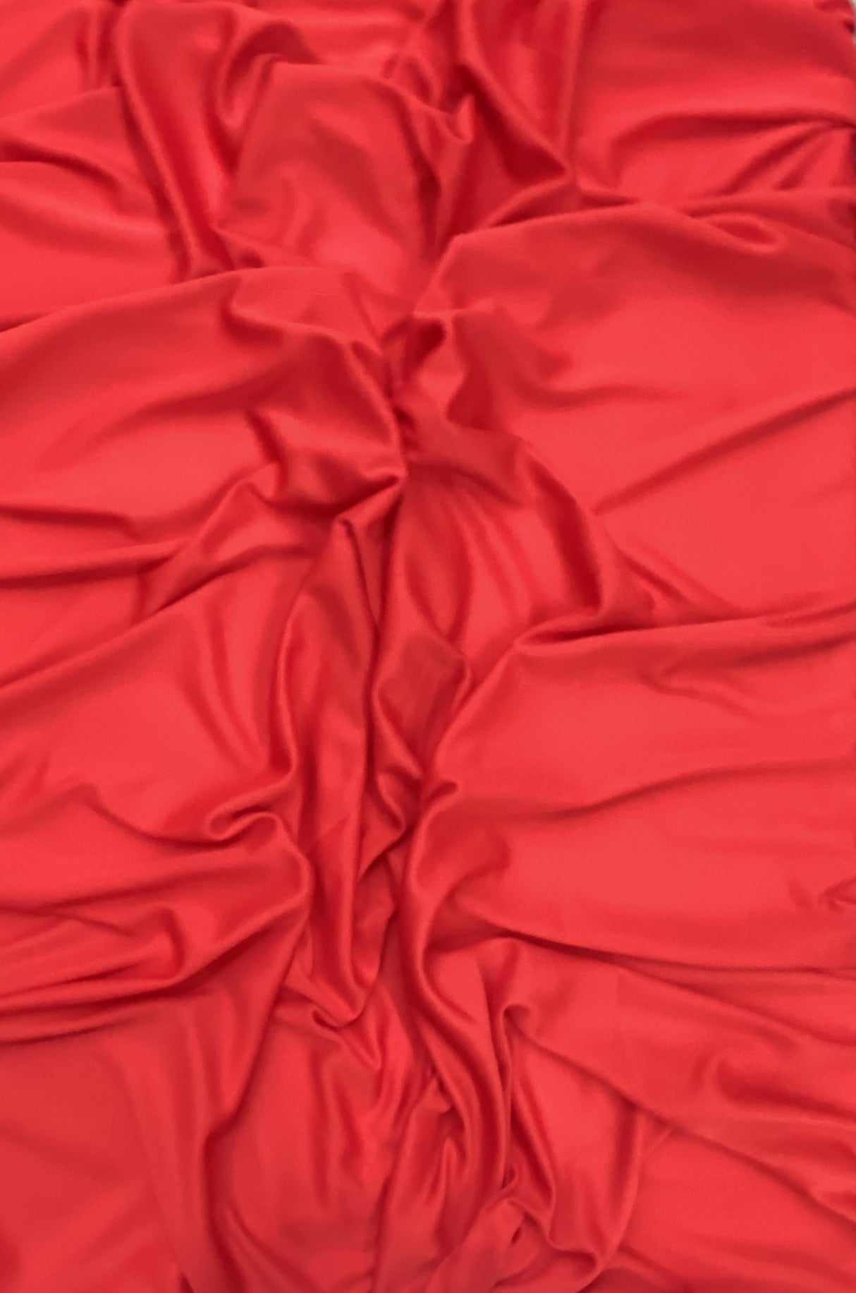 Stretch Lining Polyester Fabric - Red, Matte Soft, 60" Width (1 Yard)