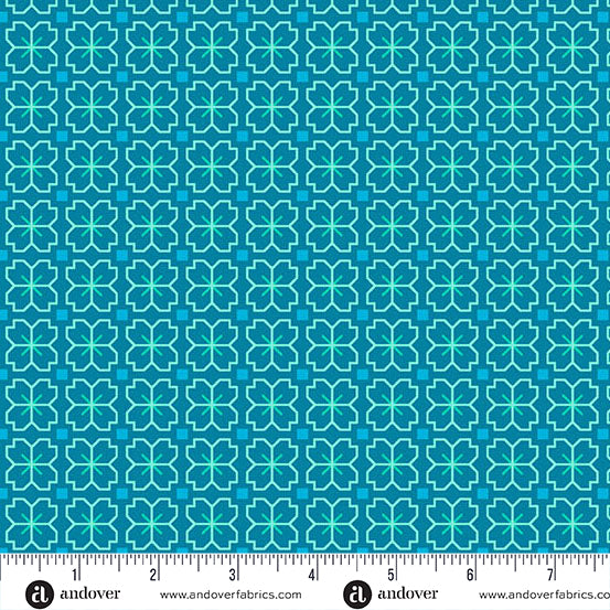 Cotton Fabric Reef Pixel Petals Color Pop Playground 44/45"