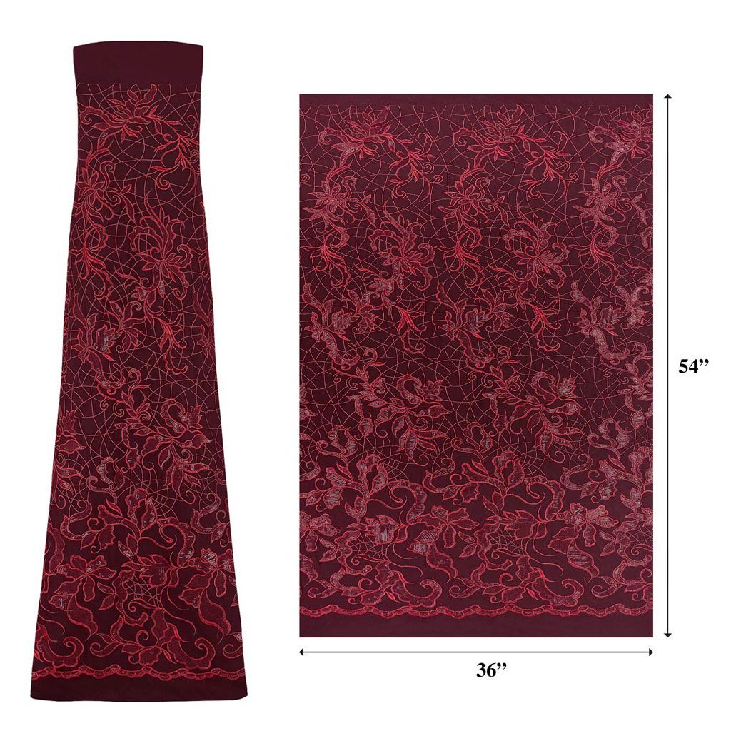 Renaissance Stretch Mesh Sequin Fabric - Royal, White, Champagne, Coral, Red, Burgundy, Green, Navy, Black, 54" Width (1 Yard)