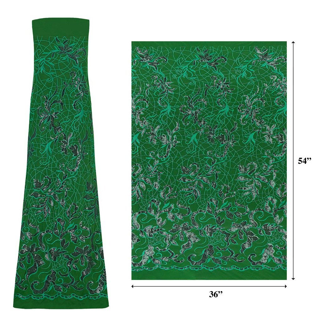 Renaissance Stretch Mesh Sequin Fabric - Royal, White, Champagne, Coral, Red, Burgundy, Green, Navy, Black, 54" Width (1 Yard)