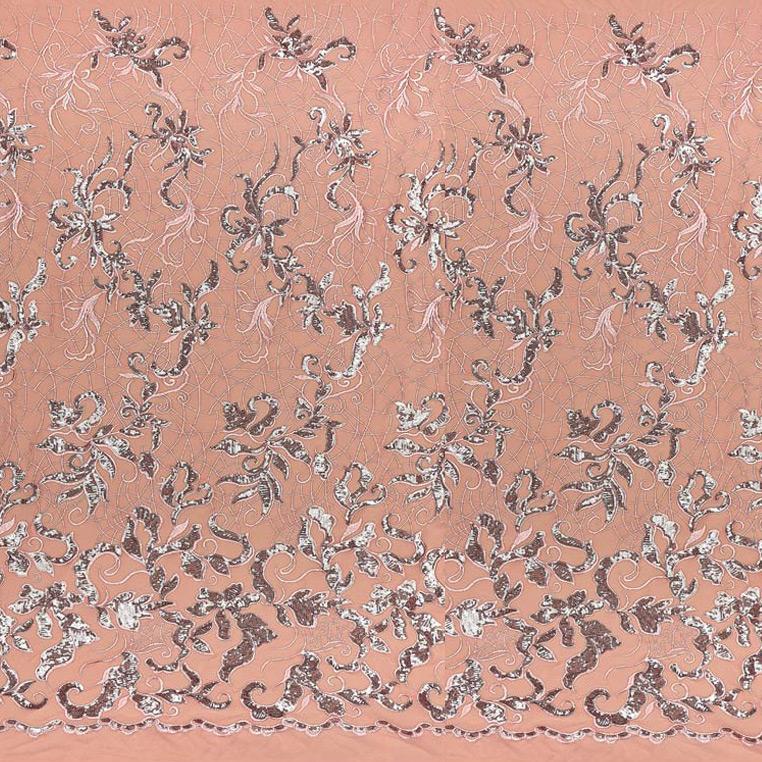 Renaissance Stretch Mesh Sequin Fabric - Royal, White, Champagne, Coral, Red, Burgundy, Green, Navy, Black, 54" Width (1 Yard)