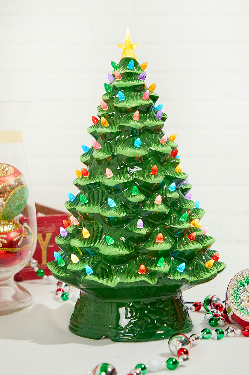 18" Nostalgic Ceramic Christmas Tree, Green