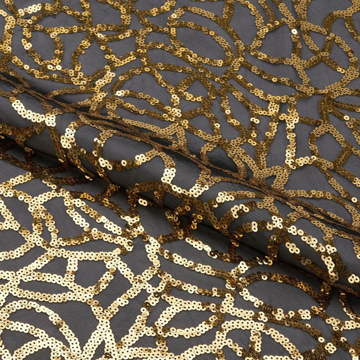 Sequin Stretch Mesh Fabric Black