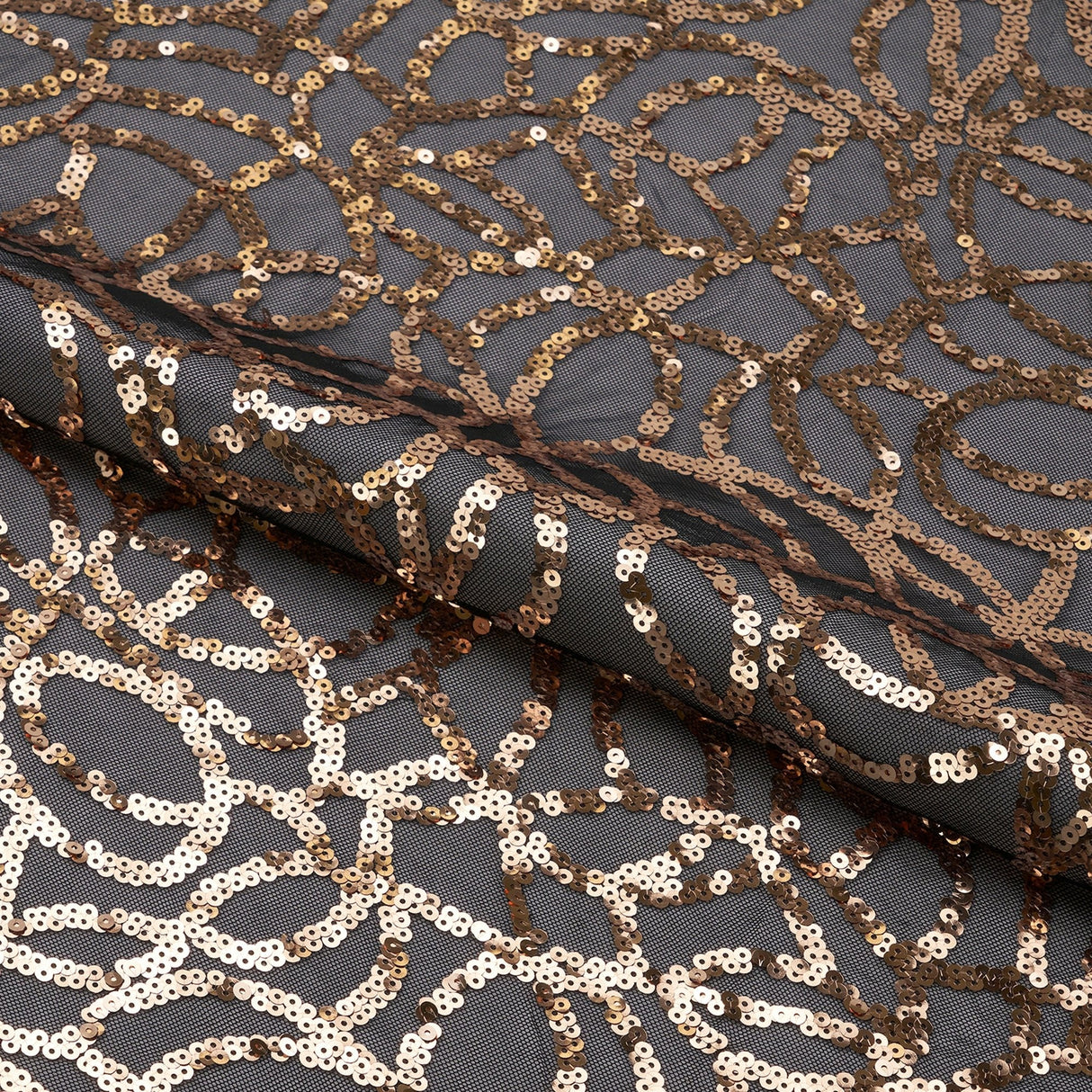 Sequin Stretch Mesh Fabric Black