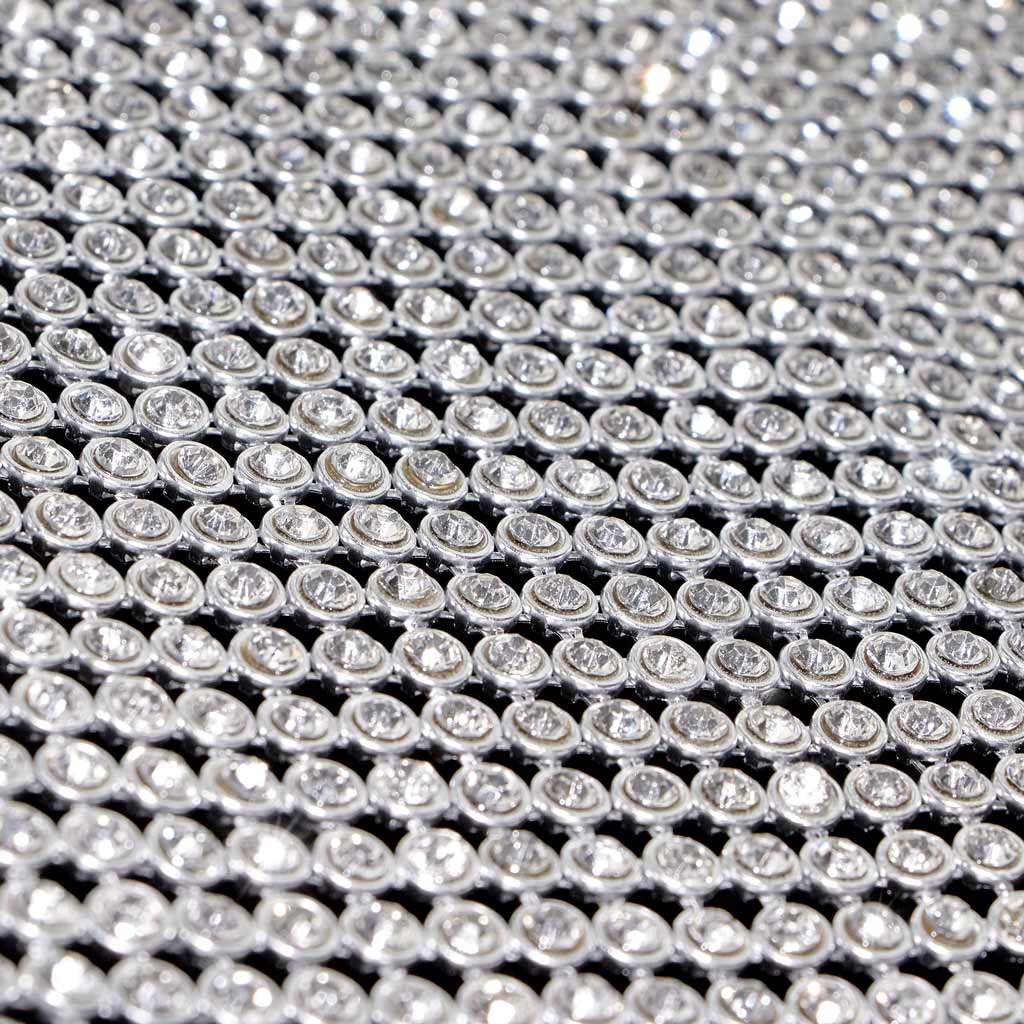 Rhinestone Aluminum Scale Mesh Fabric - Iridescent, Scale Pattern, 21" X 62" (1 Piece)