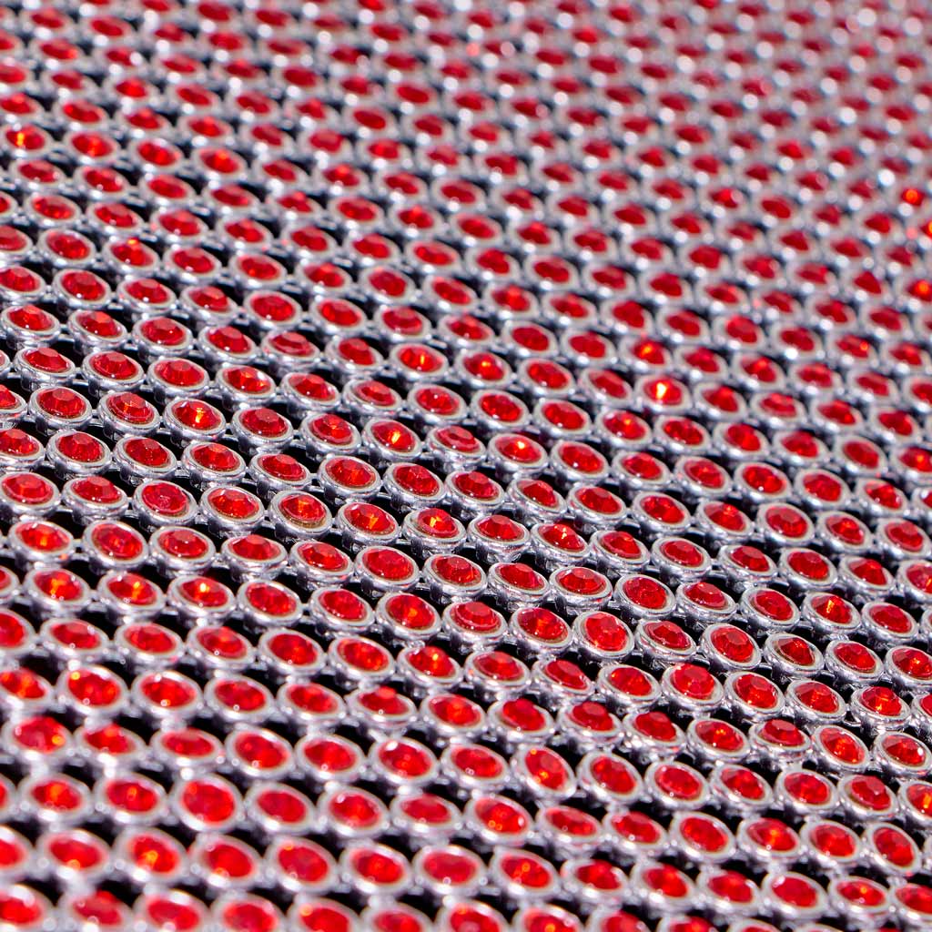 Rhinestone Aluminum Scale Mesh Fabric - Iridescent, Scale Pattern, 21" X 62" (1 Piece)