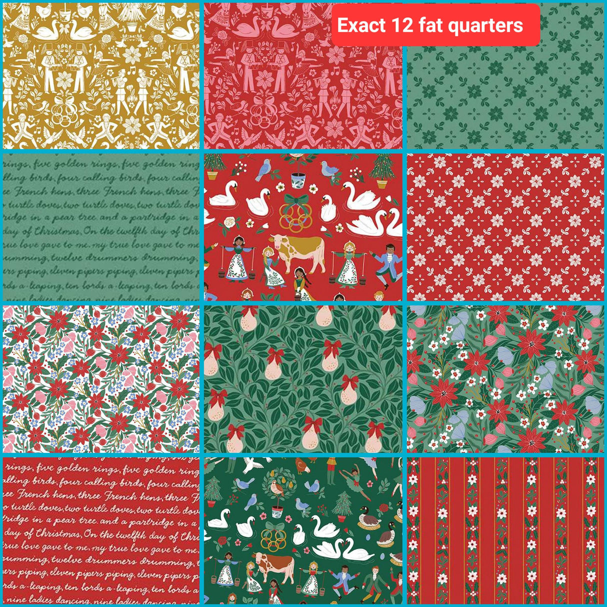 Fat Quarter Bundle A Pear-fect Christmas Riley Blake