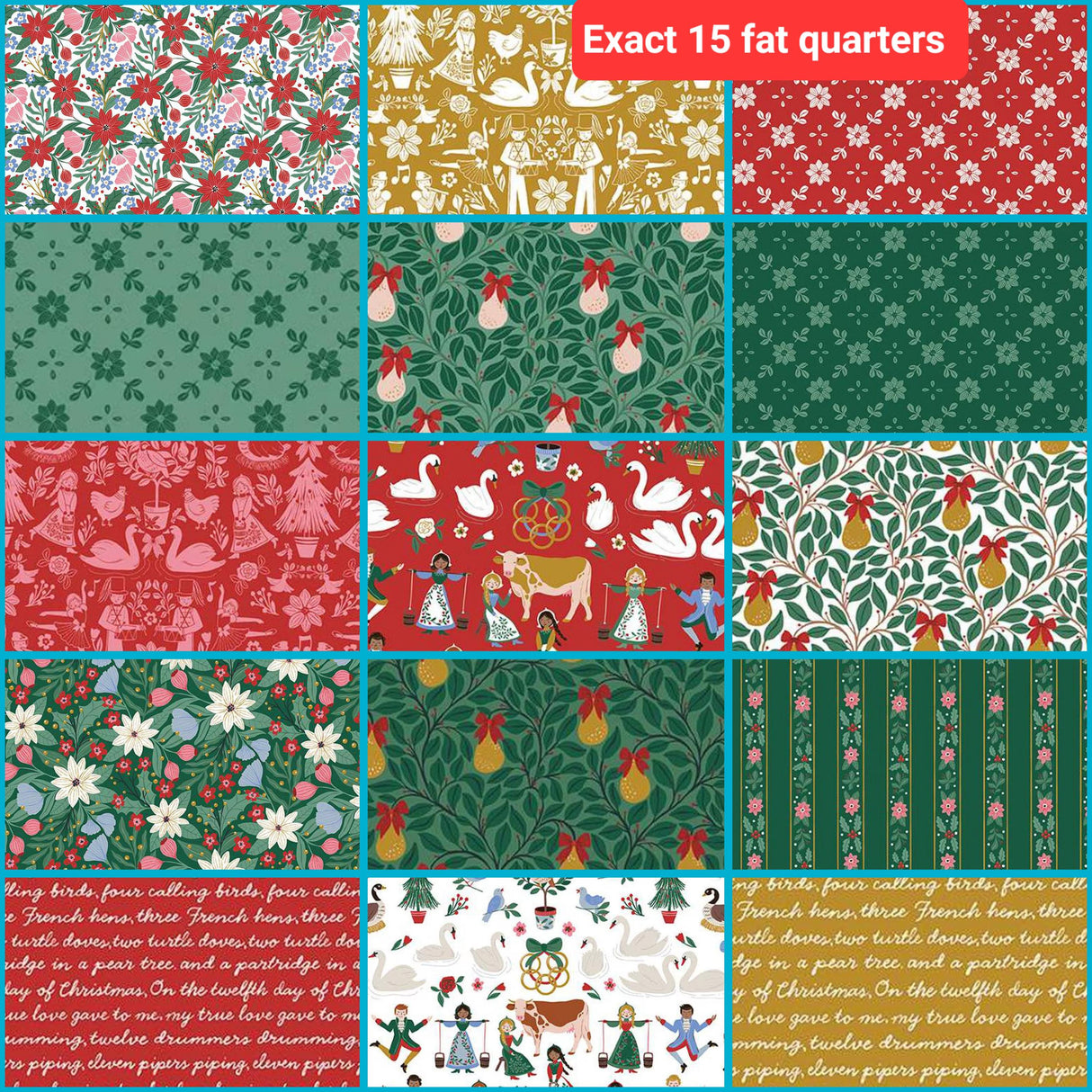 Fat Quarter Bundle A Pear-fect Christmas Riley Blake