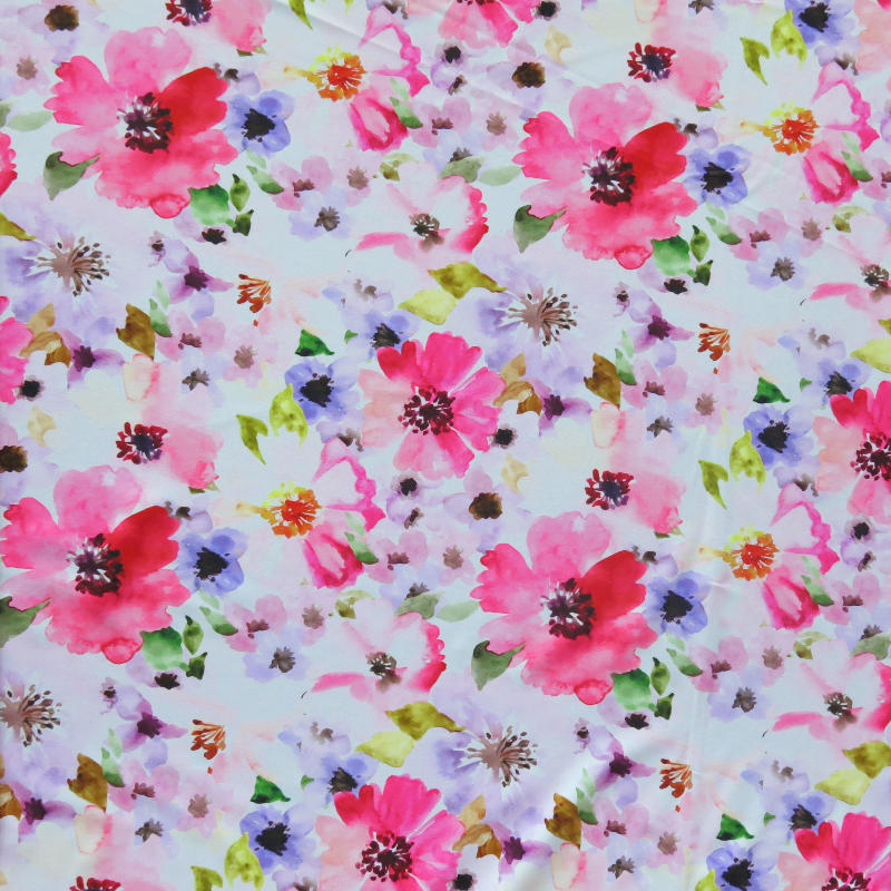Swim Knit Nylon Spandex Romantic Flowers