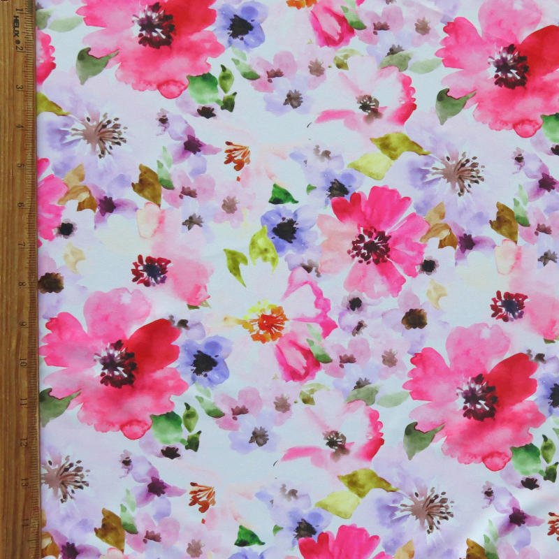 Swim Knit Nylon Spandex Romantic Flowers