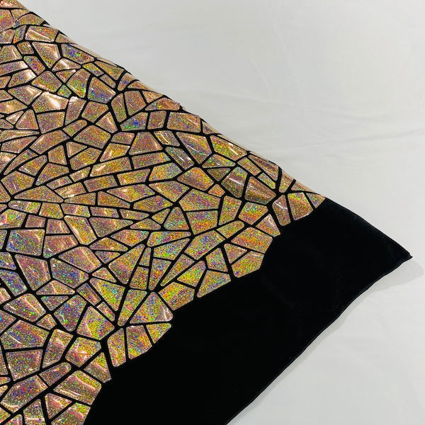 Stretch Velvet Metallic Foil Fabric