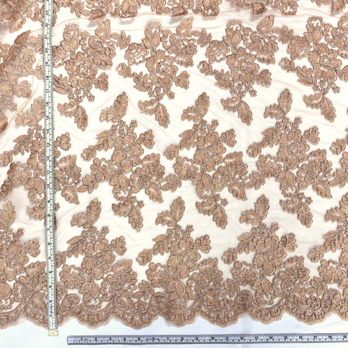 Corded Bridal Lace Embroidered Net Mesh