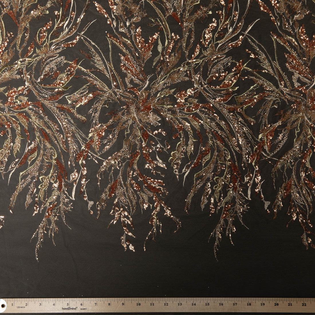 1 Yard Tulle Lace Fabric with Sparkling Sequins and Beautiful Embroidery 52" Wide Designer Fabric