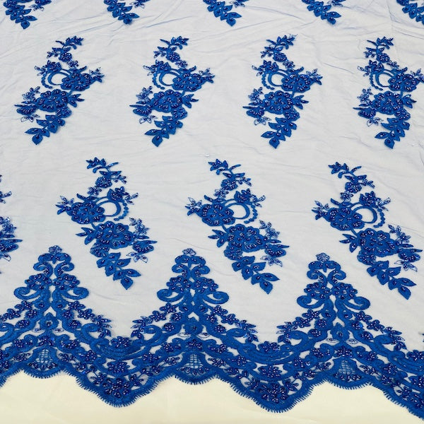 Beaded Lace Fabric Helena Floral 50" Width