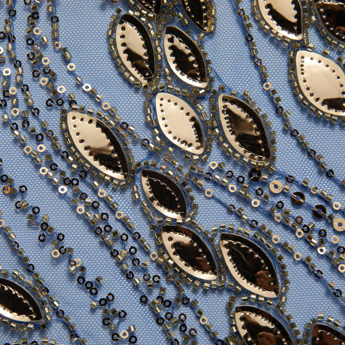 1 Yard Embroidered Tulle Lace Fabric with Sophisticated Pattern, 52" Wide