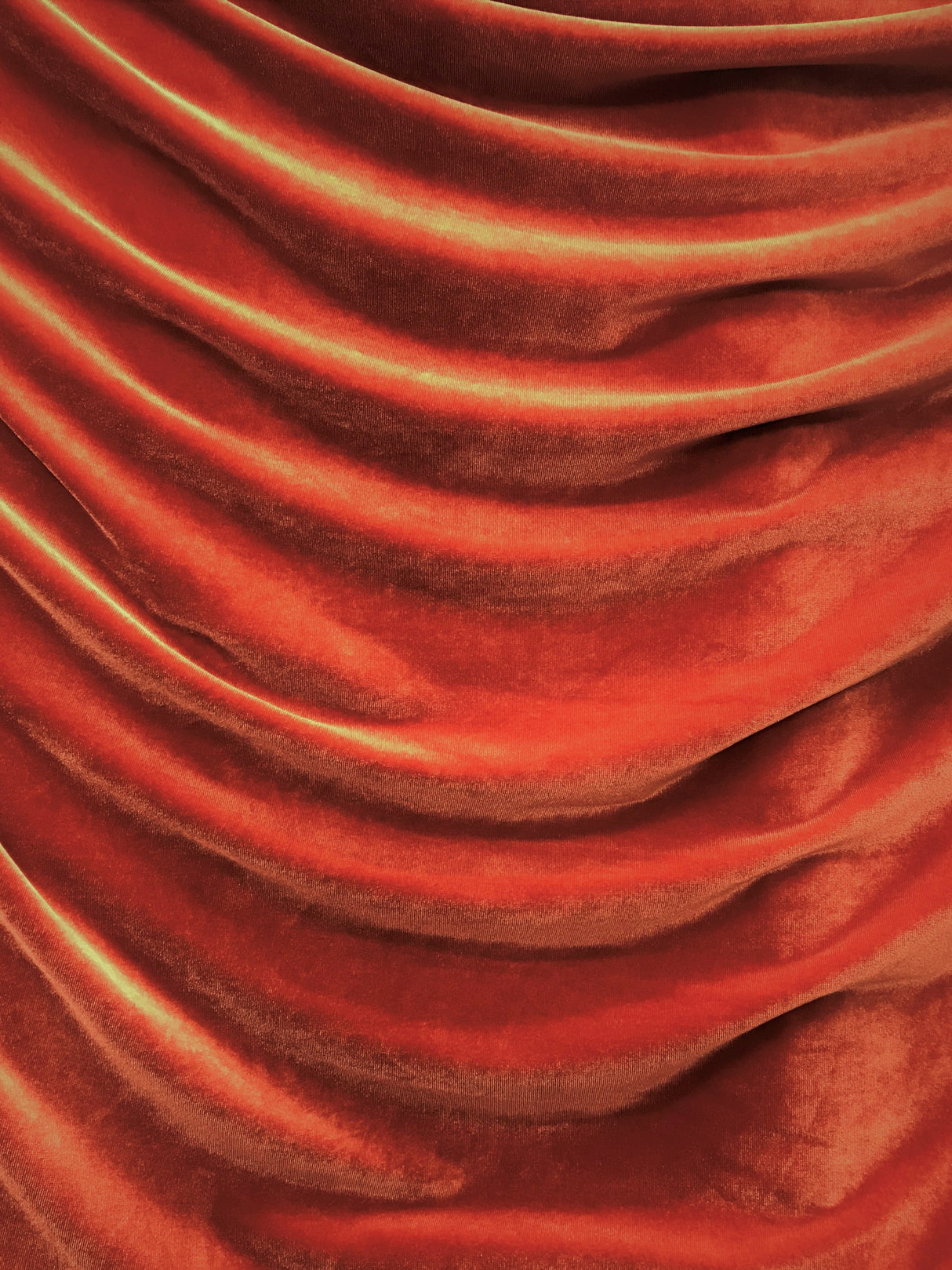 Rust Stretch Velvet Fabric - Rust, 58"-60" Width