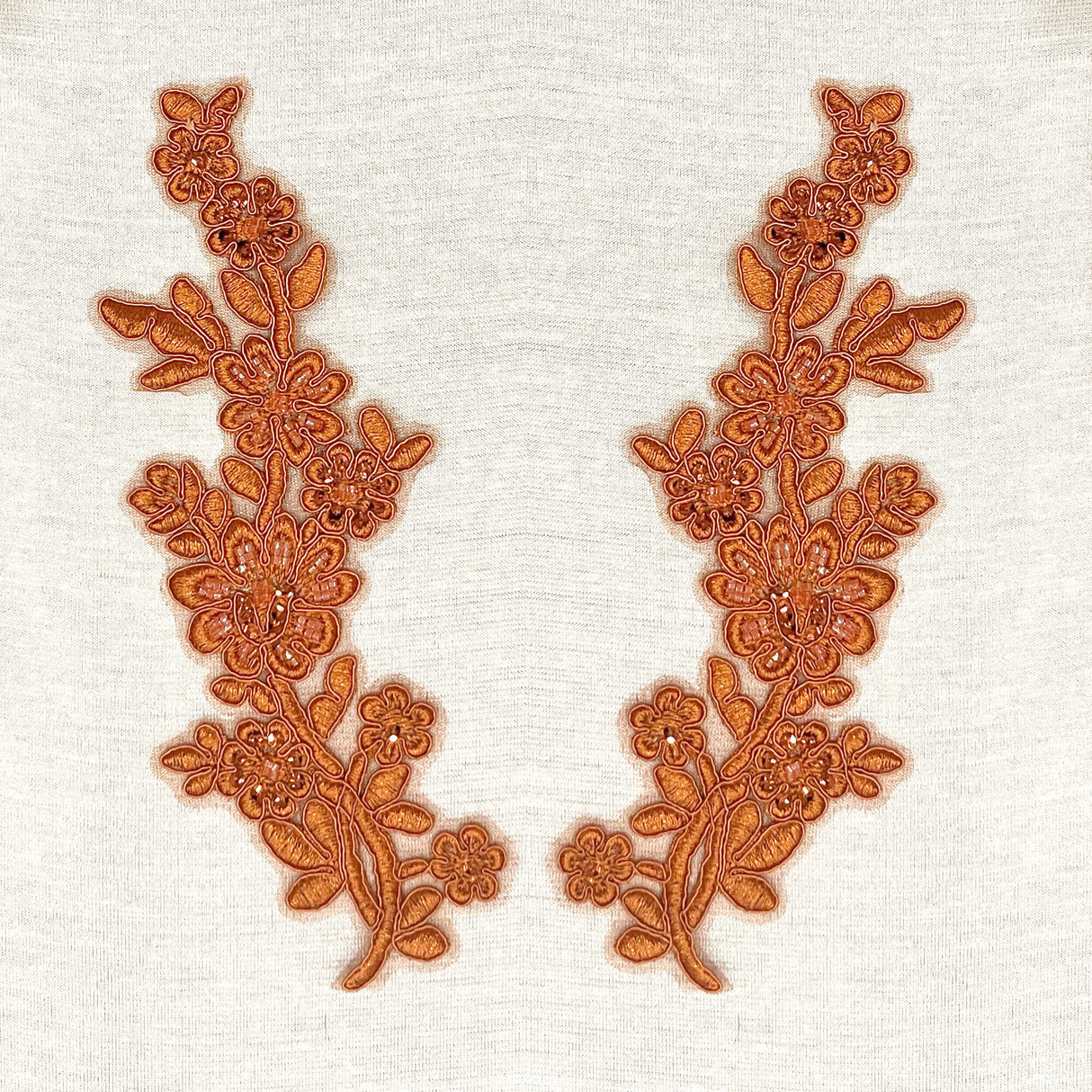 Beaded Floral Lace Applique