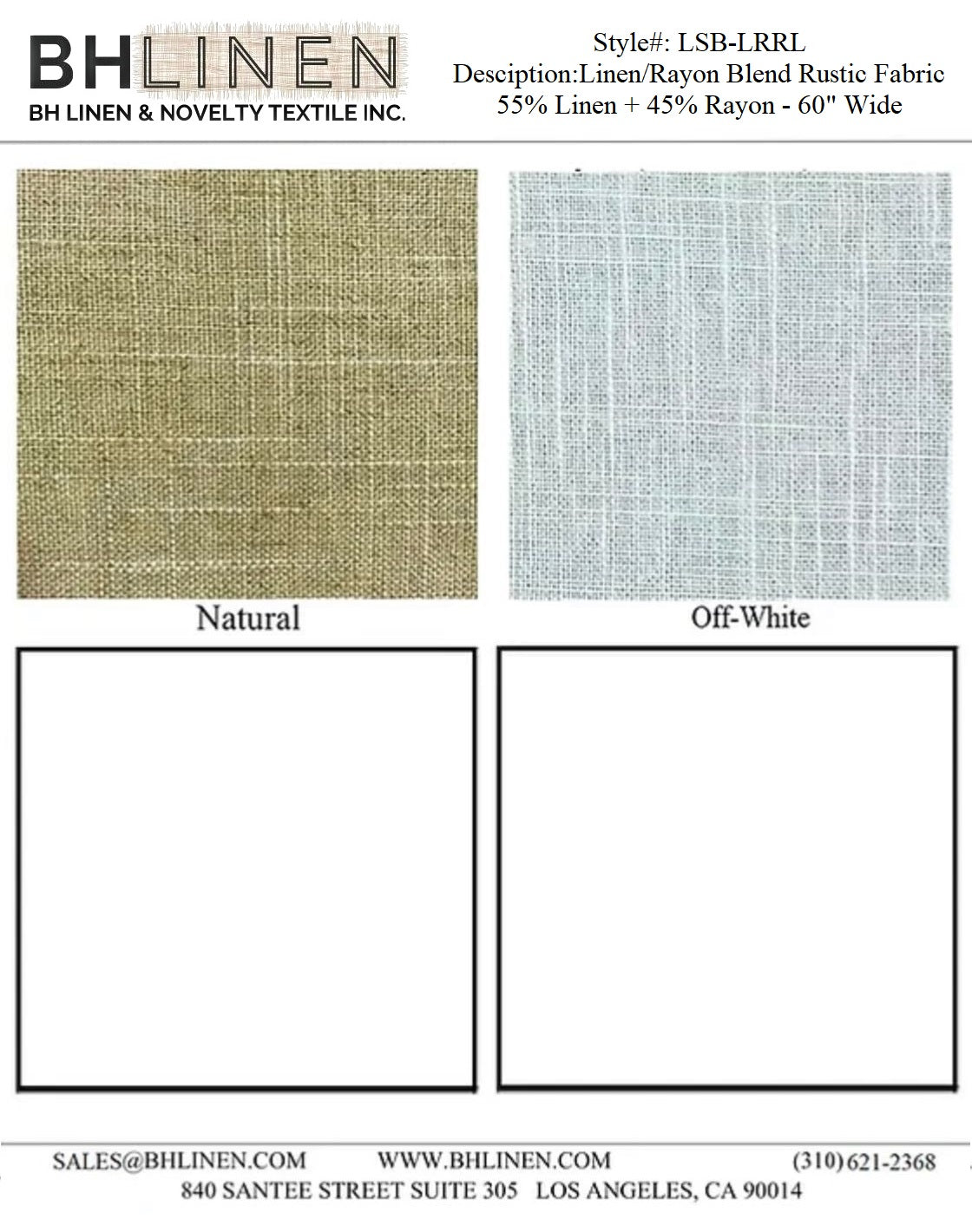 Linen Rayon Blend Rustic Fabric