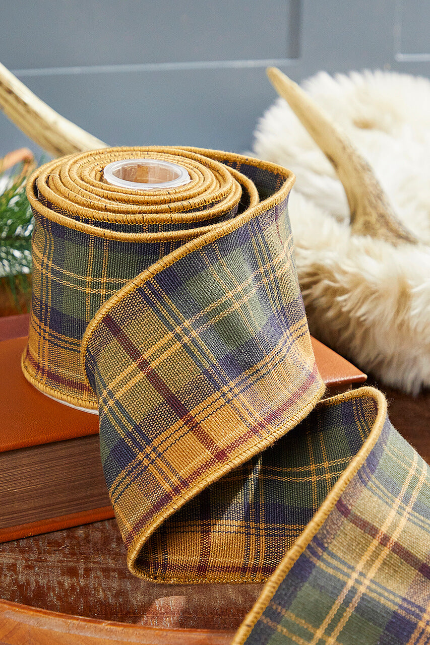 4" x 5 Yard Cotton Highlands Luxe Plaid Ribbon